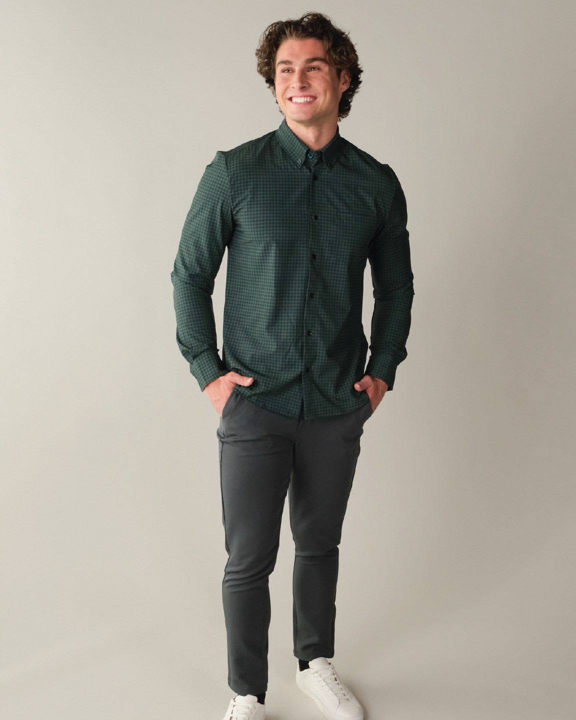 Range Shirt - Forest Green and Navy Gingham