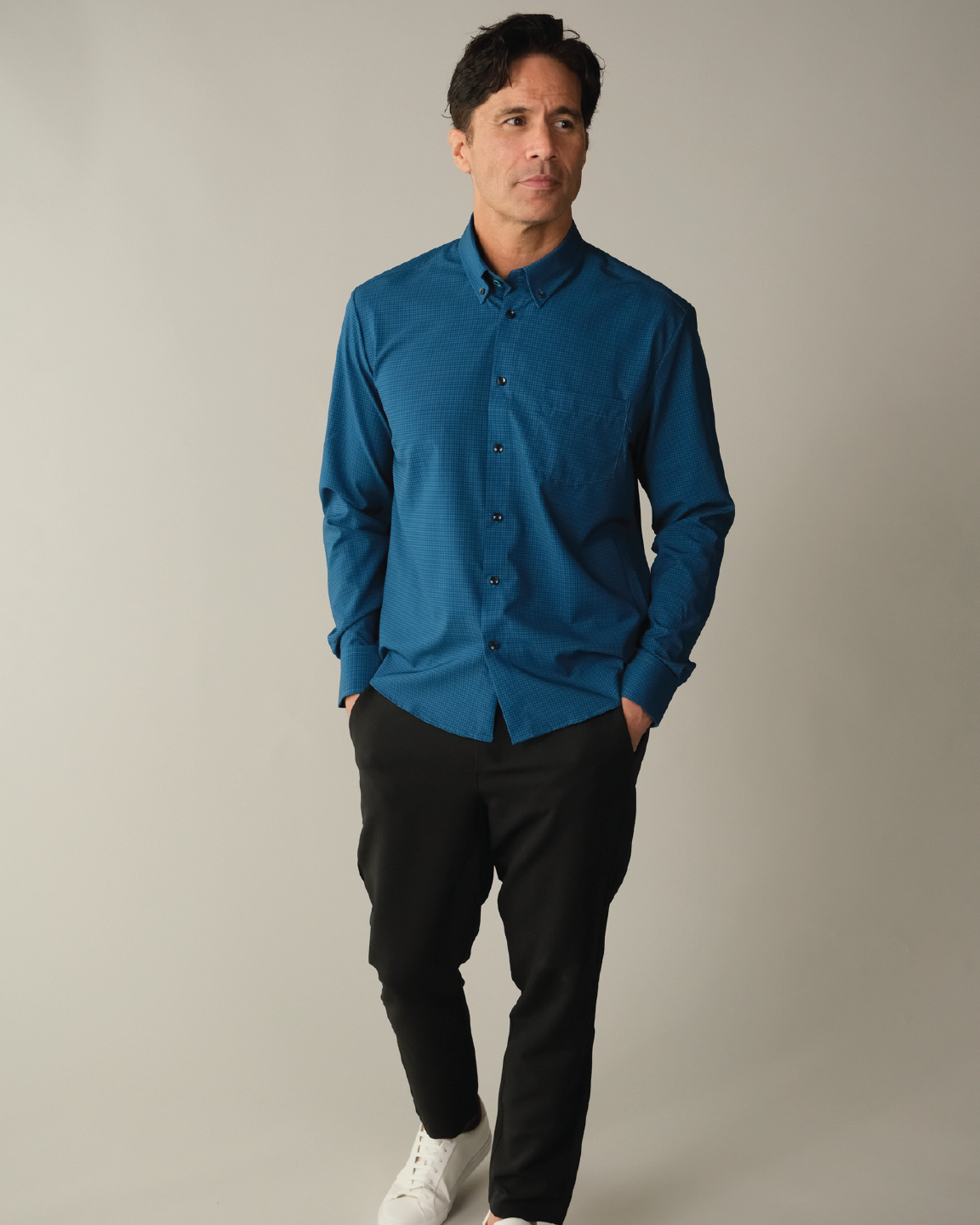 Range Shirt - Dark Blue w/ Navy Check