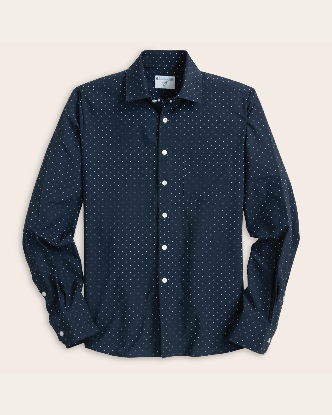 Range Shirt - Navy w/ White Polka Dots