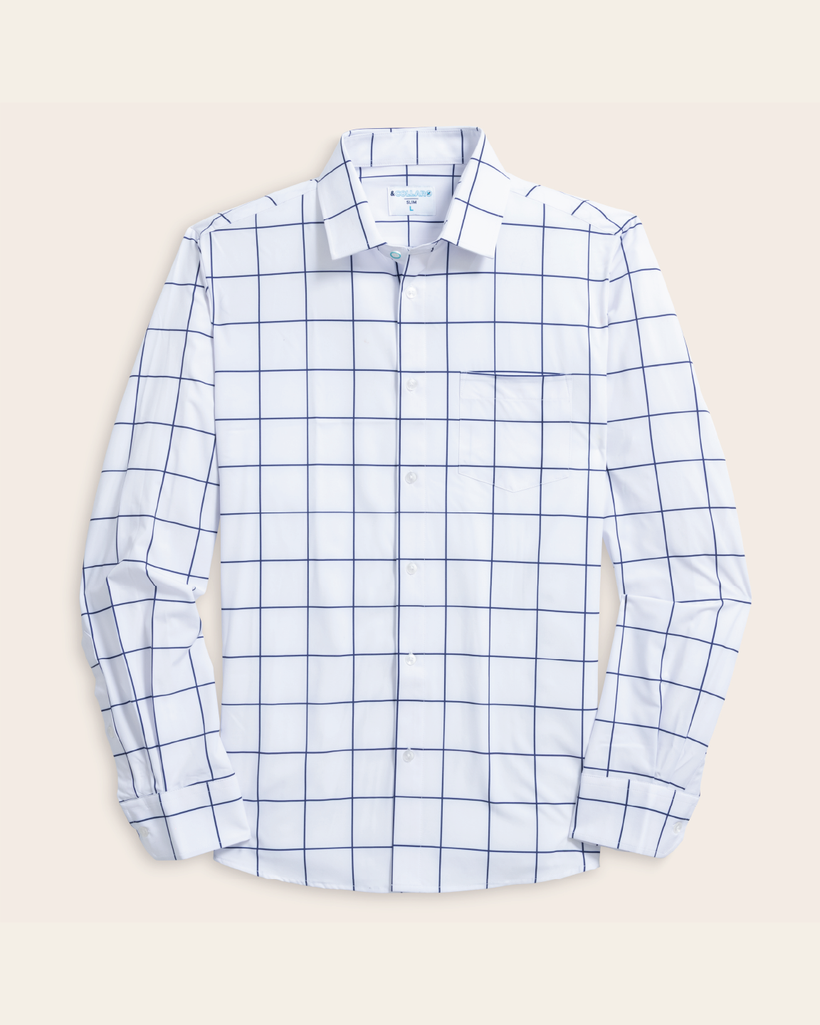 Range Shirt - White w/ Navy Windowpane