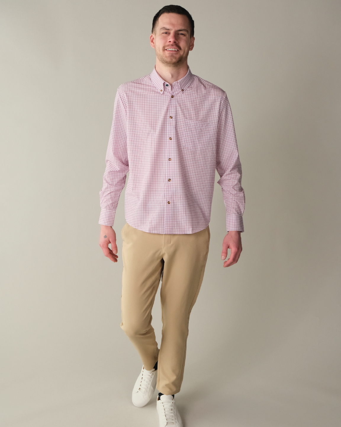 Range Shirt - White w/ Red and Purple Windowpane