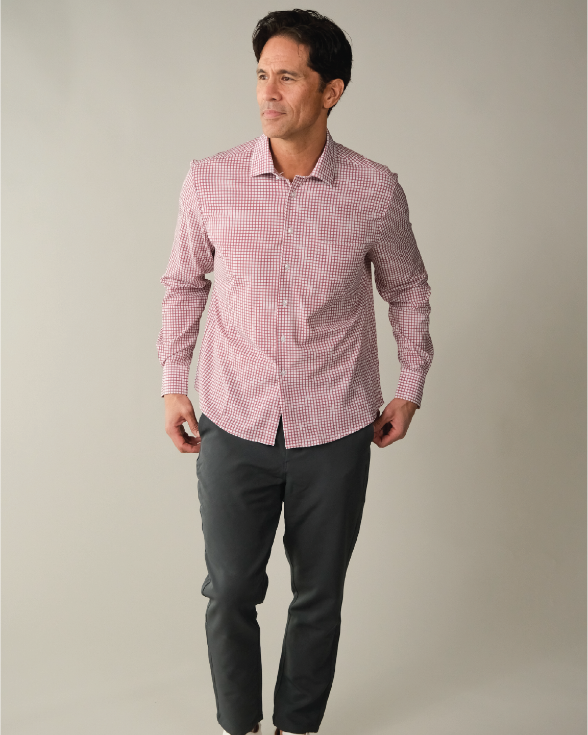Range Shirt - Red and White w/ Blue Accent