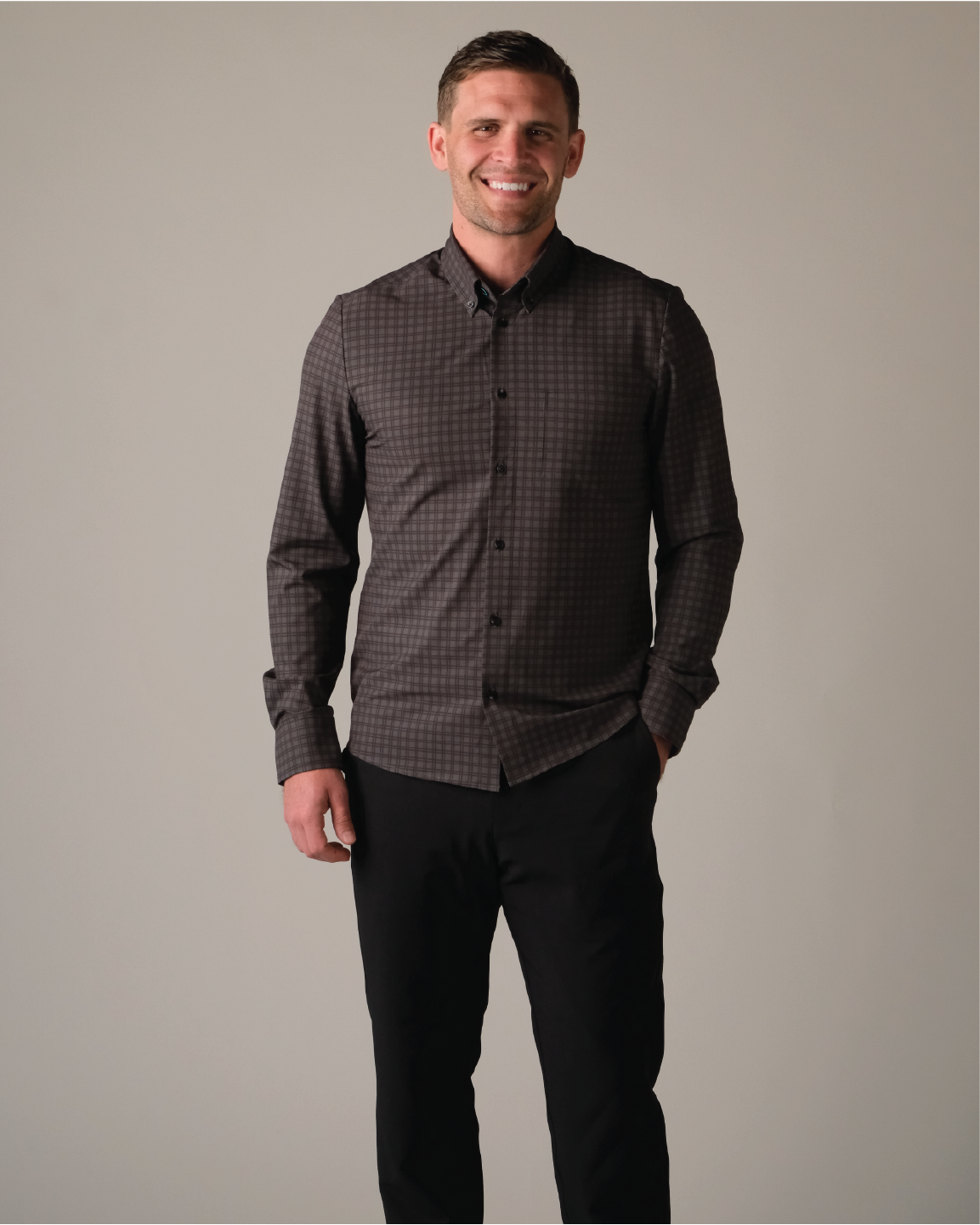 Range Shirt - Charcoal w/ Black Windowpane