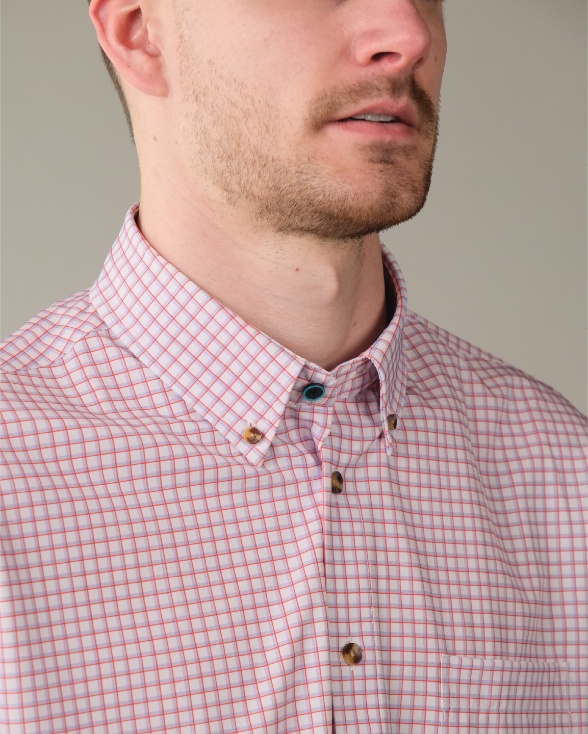 Range Shirt - White w/ Red and Purple Windowpane