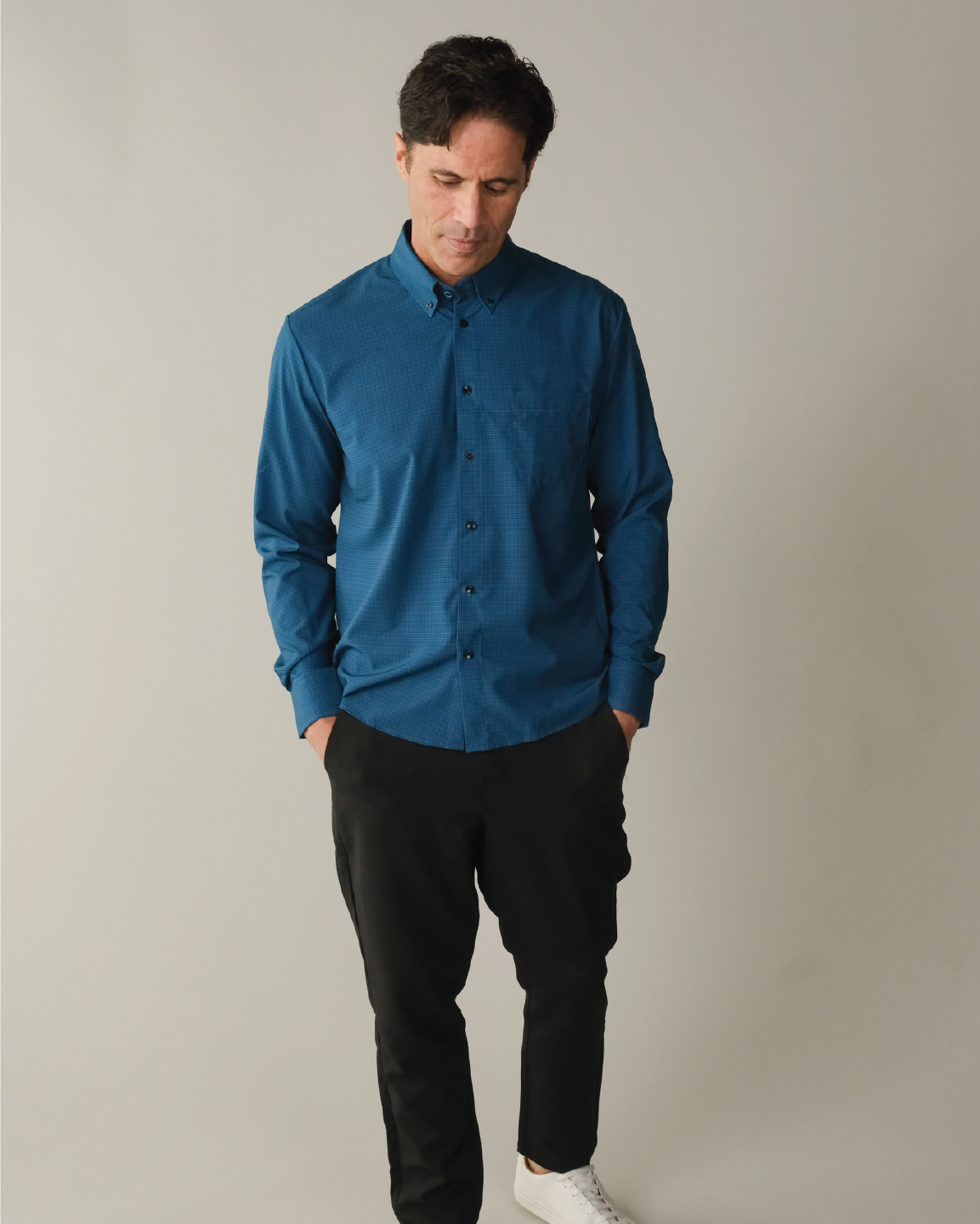 Range Shirt - Dark Blue w/ Navy Check