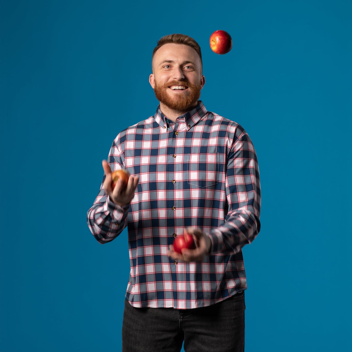 Range Shirt - White and Navy w/ Red Accents