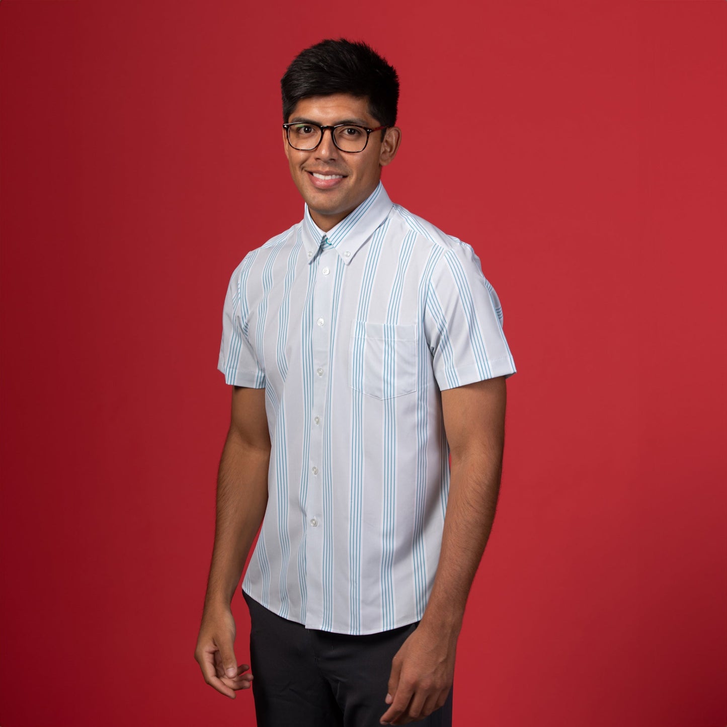 Range Shirt - Grey w/ Blue and White Stripes