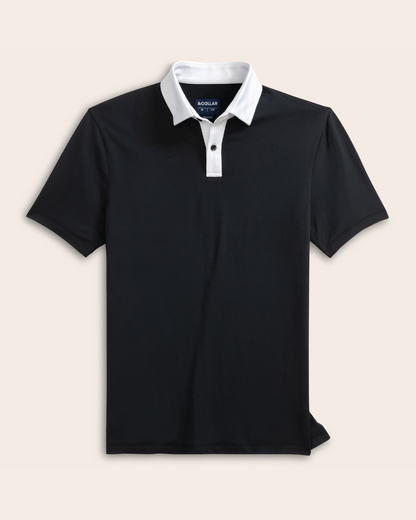 Range Polo - Black w/ White Accents