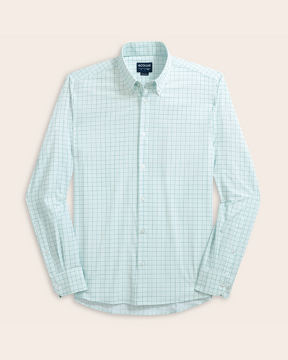 Range Shirt - Mint Gingham w/ Forest Green Check