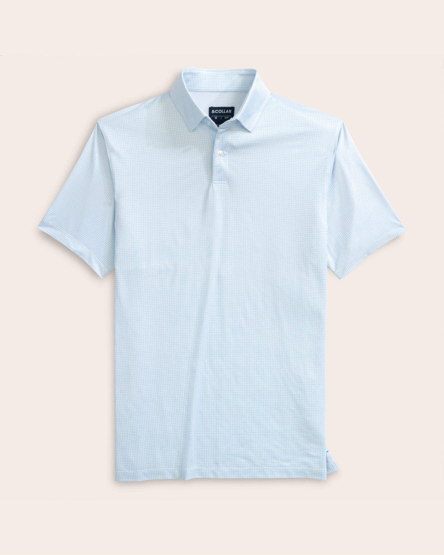 Tropic Polo - Pale Blue / White Houndstooth