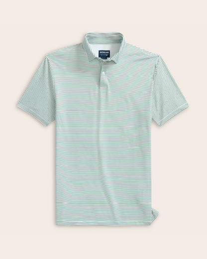 Tropic Polo - White and Green Stripes