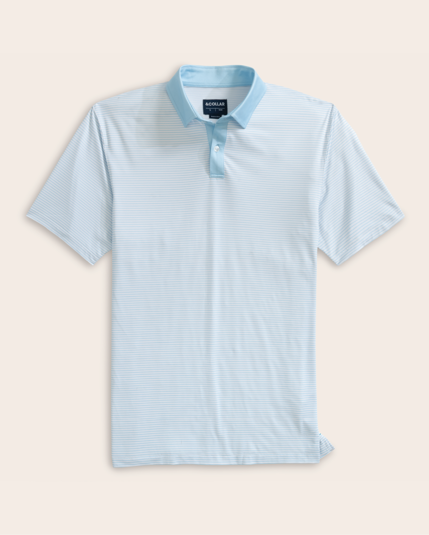Tropic Polo - White / Light Blue Stripes and Accent