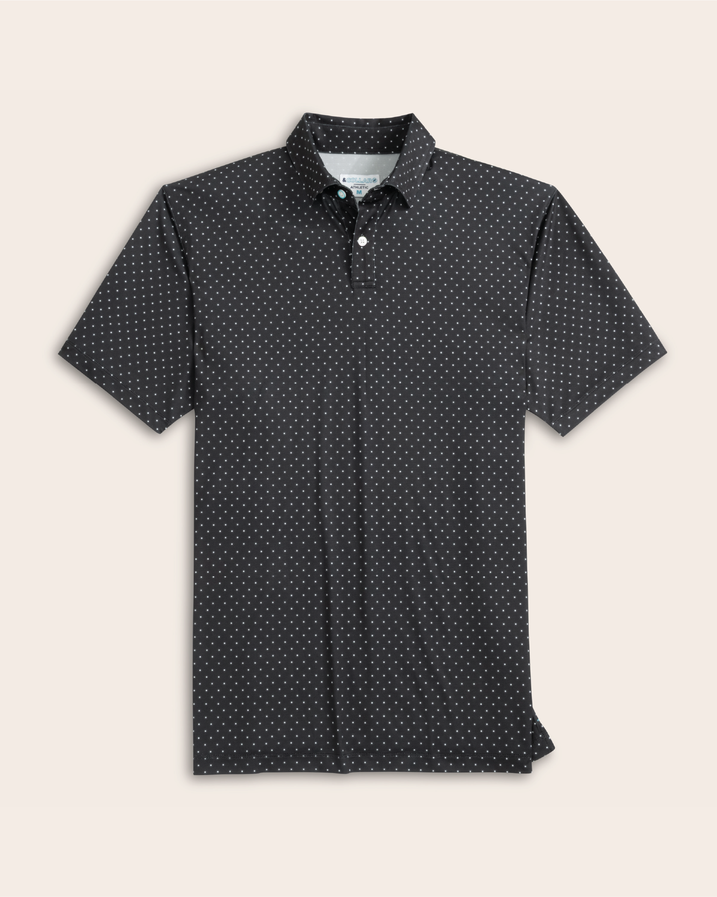 Tropic Polo - Black w/ White Polka Dots