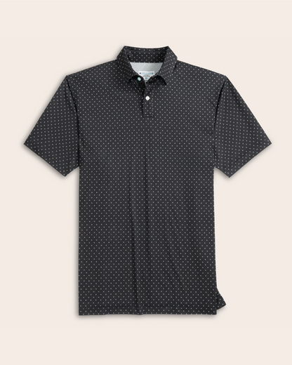 Tropic Polo - Black w/ White Polka Dots