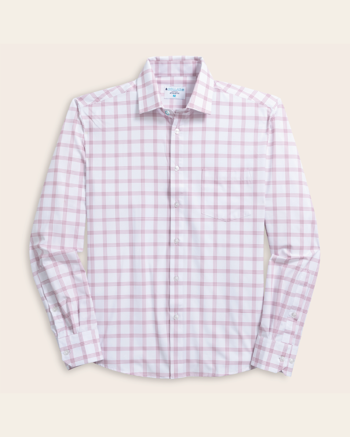 Range Shirt - White w/ Mauve Windowpane