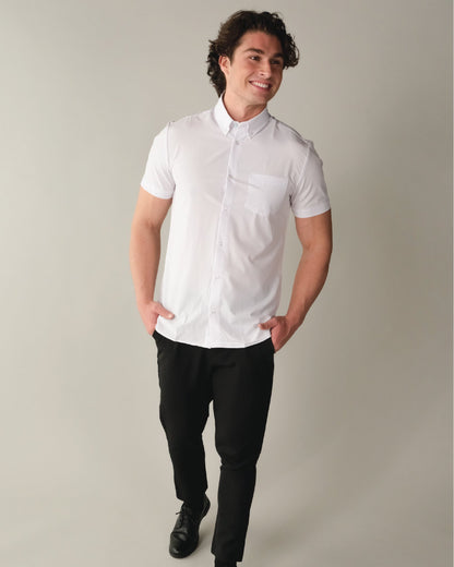 Range Shirt - White Short Sleeve - Button Down Collar