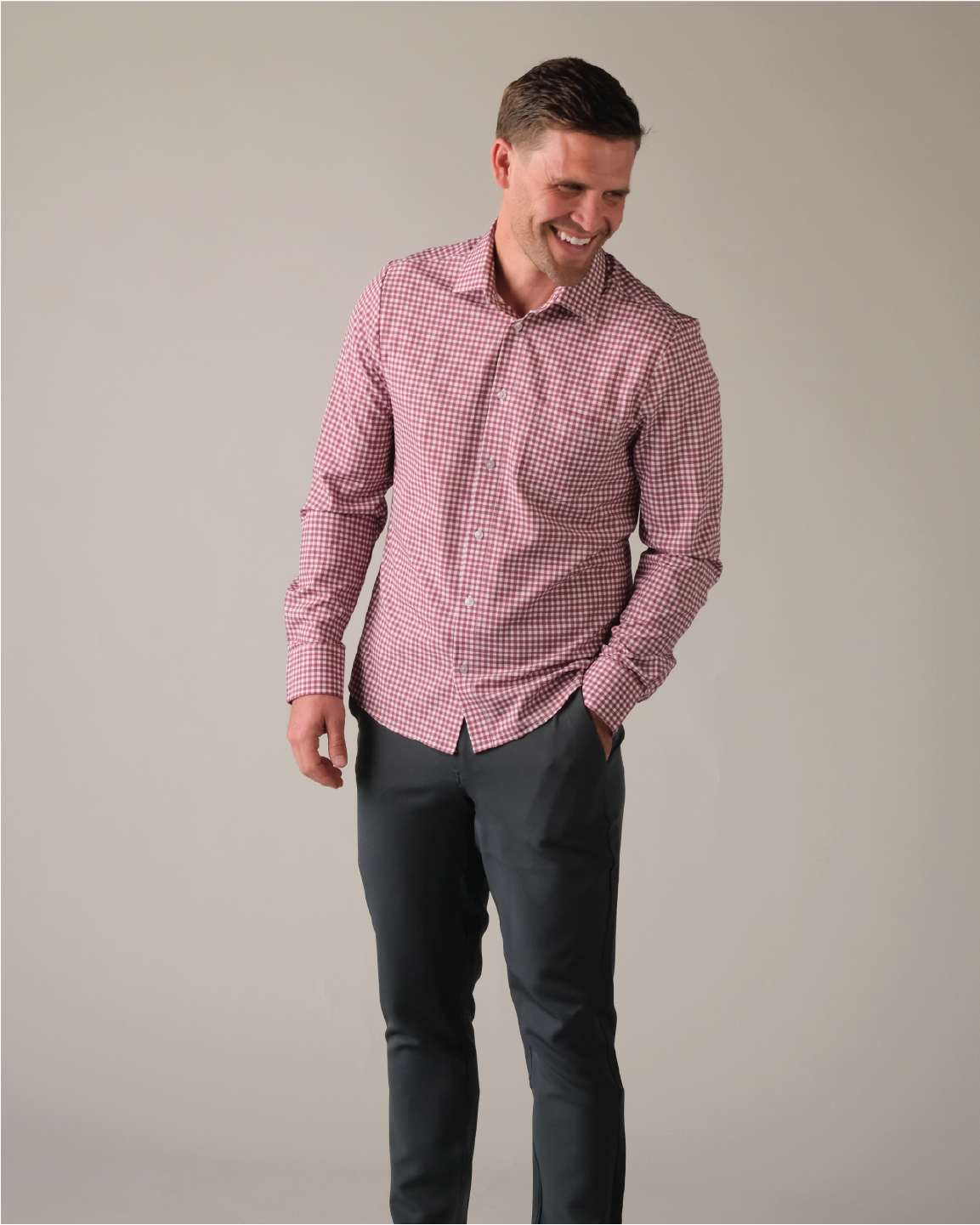 Range Shirt - White and Oxblood Gingham