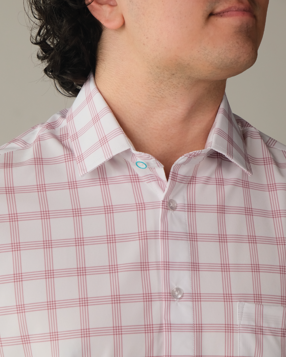 Range Shirt - White w/ Mauve Windowpane
