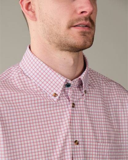 Range Shirt - White w/ Red and Purple Windowpane