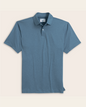 A heather blue polo shirt
