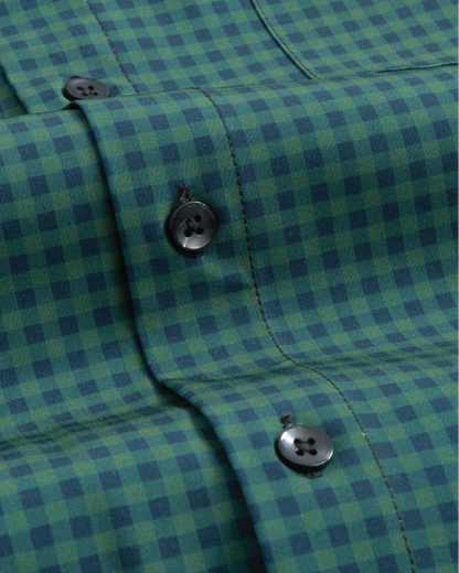 Range Shirt - Forest Green and Navy Gingham