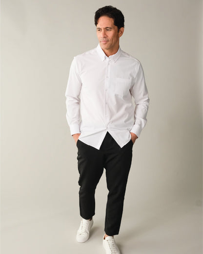 Range Shirt - White Long Sleeve - Button Down Collar