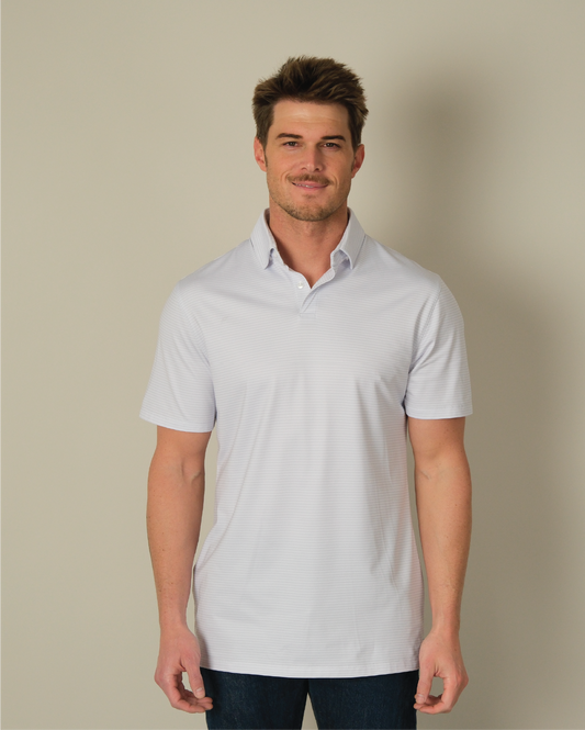 Range Polo - Lavender w/ White Stripes