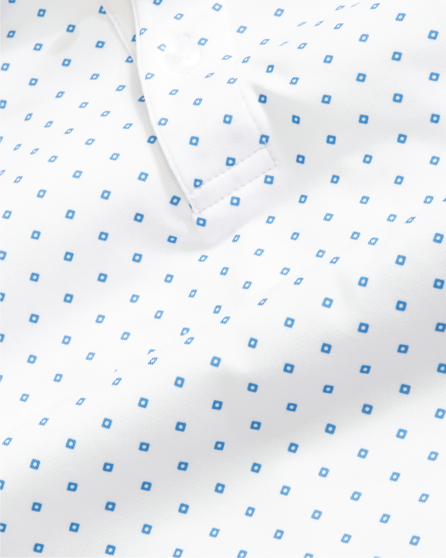 Range Polo - White w/ Blue Diamonds