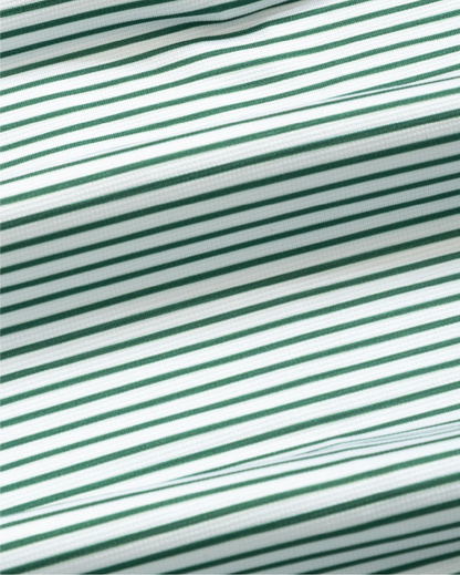 Tropic Polo - White and Green Stripes