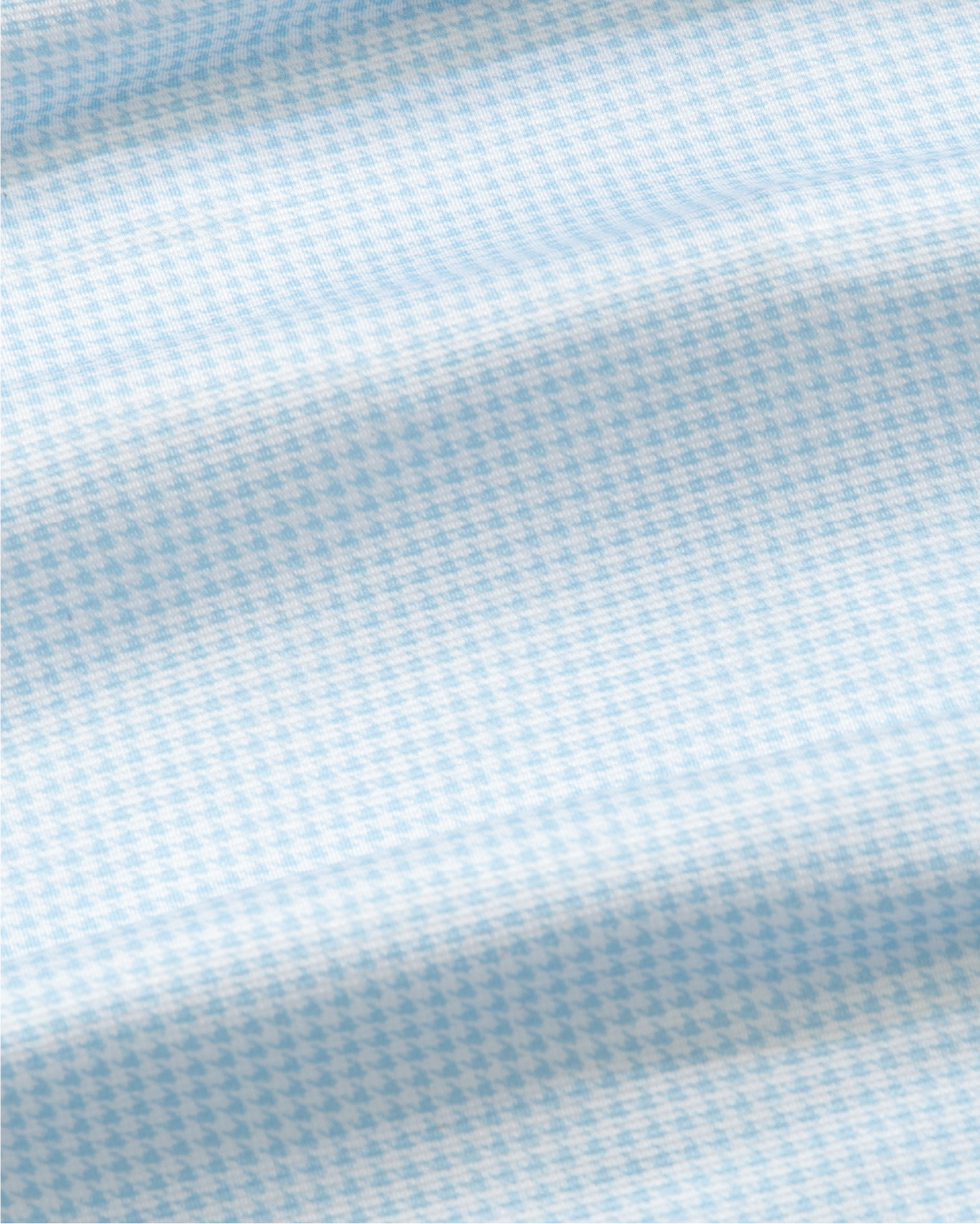 Tropic Polo, pale blue with white houndstooth, stretch performance polo