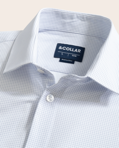 Range Shirt - Faded Blue and White Micro Gingham