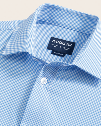 Range Shirt - Royal Blue and White Micro Gingham