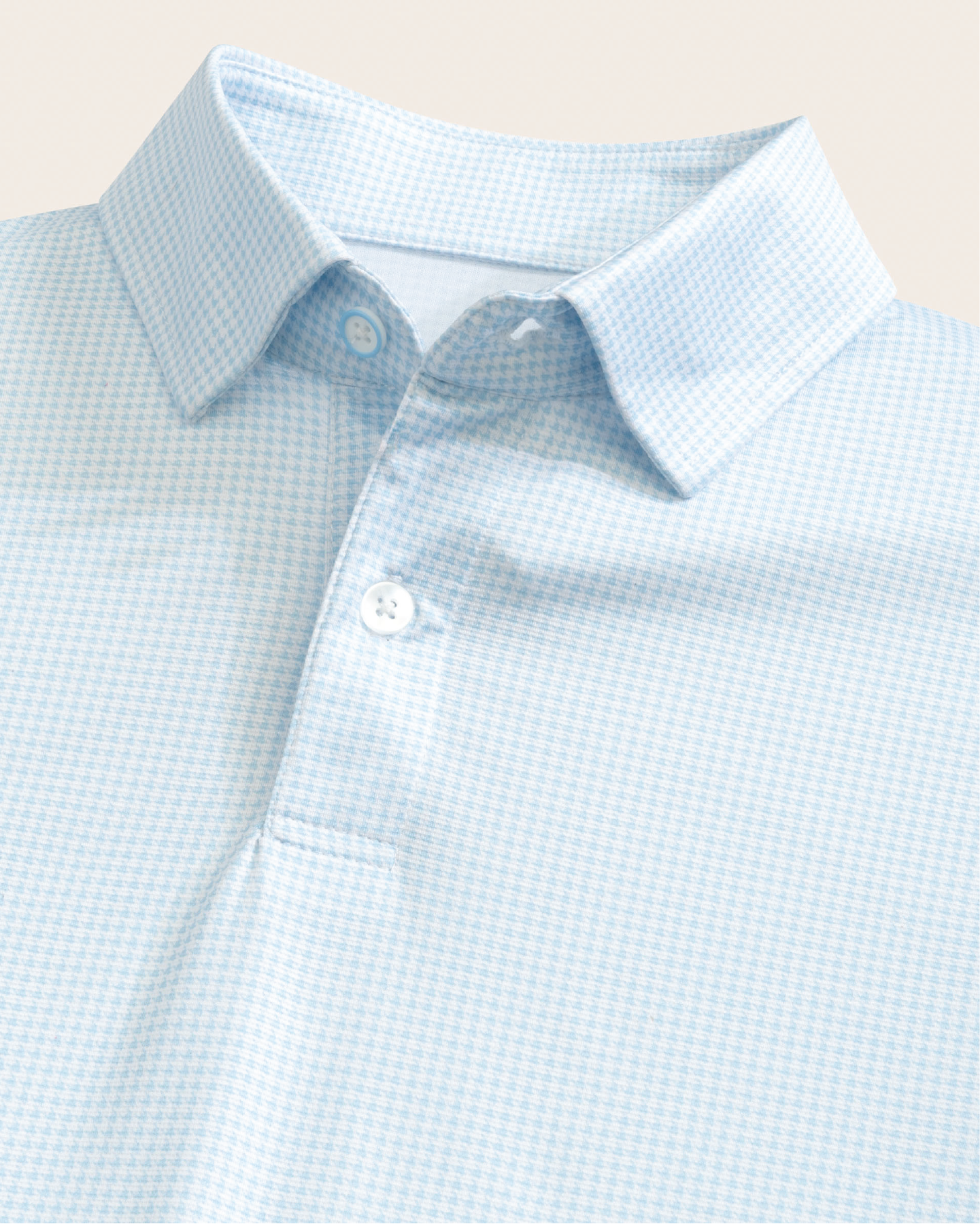 Tropic Polo - Pale Blue / White Houndstooth