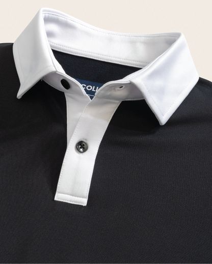 Range Polo - Black w/ White Accents