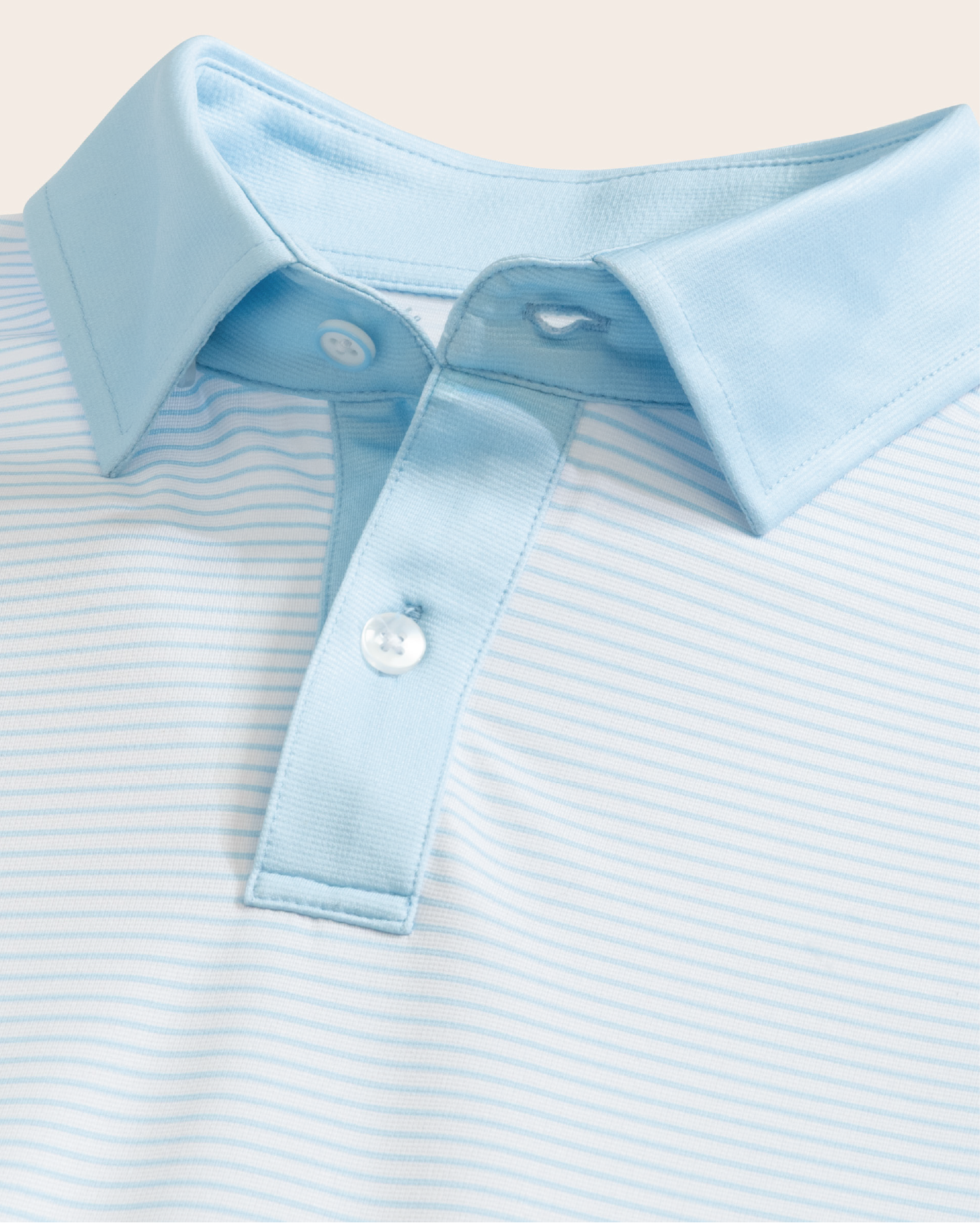 Tropic Polo - White / Light Blue Stripes and Accent