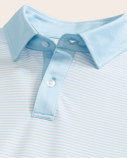 Tropic Polo - White / Light Blue Stripes and Accent