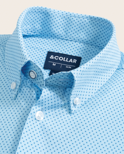 Range Shirt - Blue w/ Navy and White Pattern