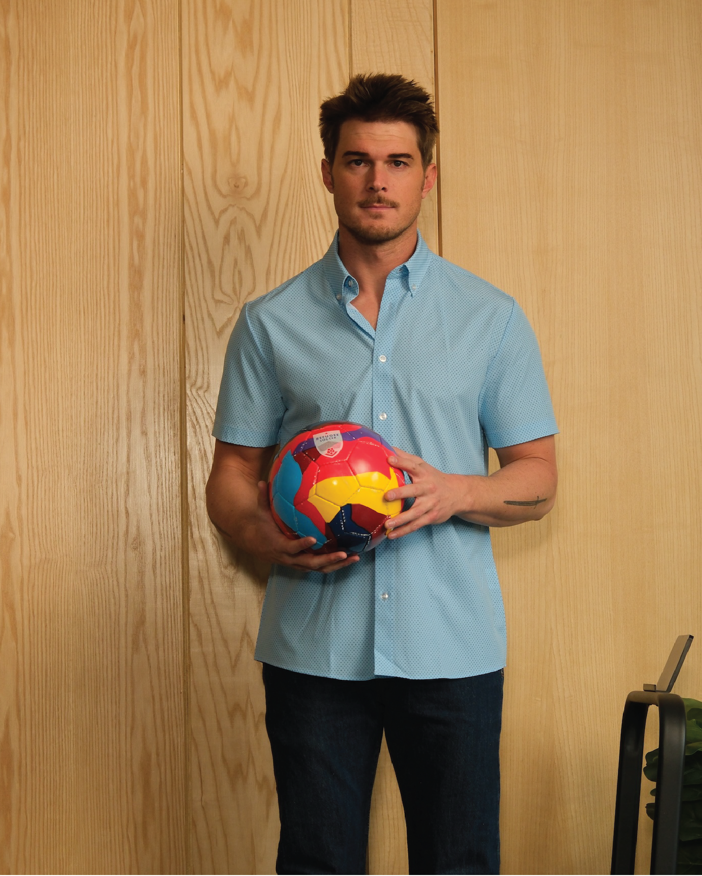 Range Shirt - Blue w/ Navy and White Pattern