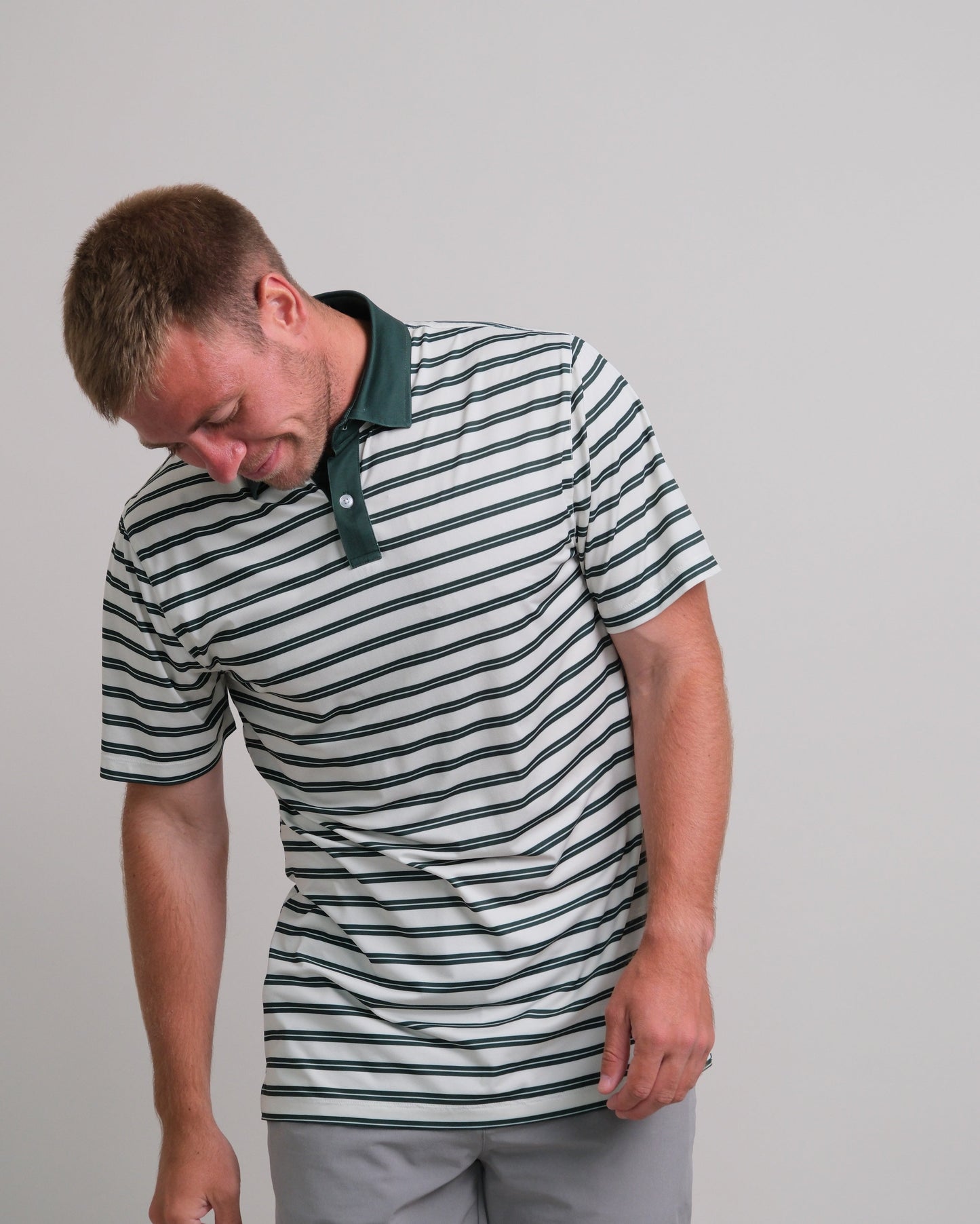 Tropic Polo - Cream and Green