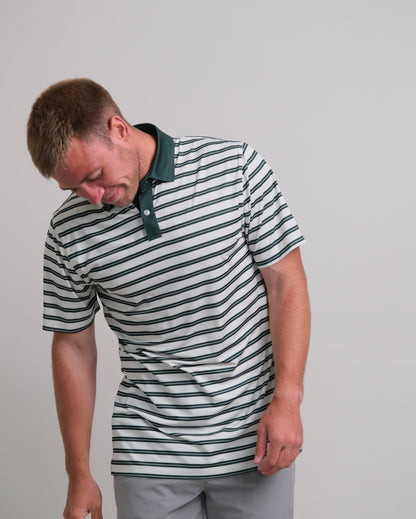 Tropic Polo - Cream and Green