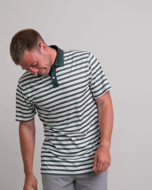 Tropic Polo - Cream and Green