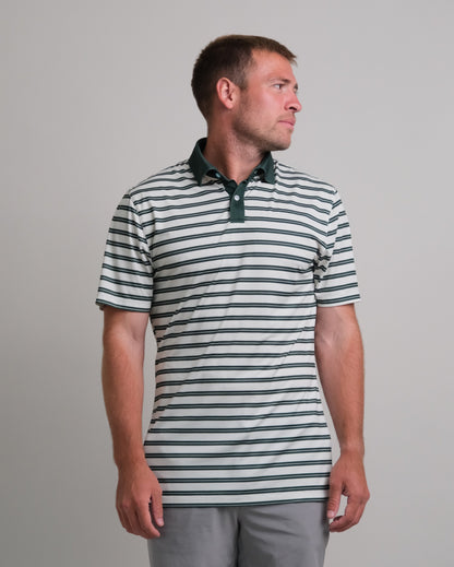Tropic Polo - Cream and Green