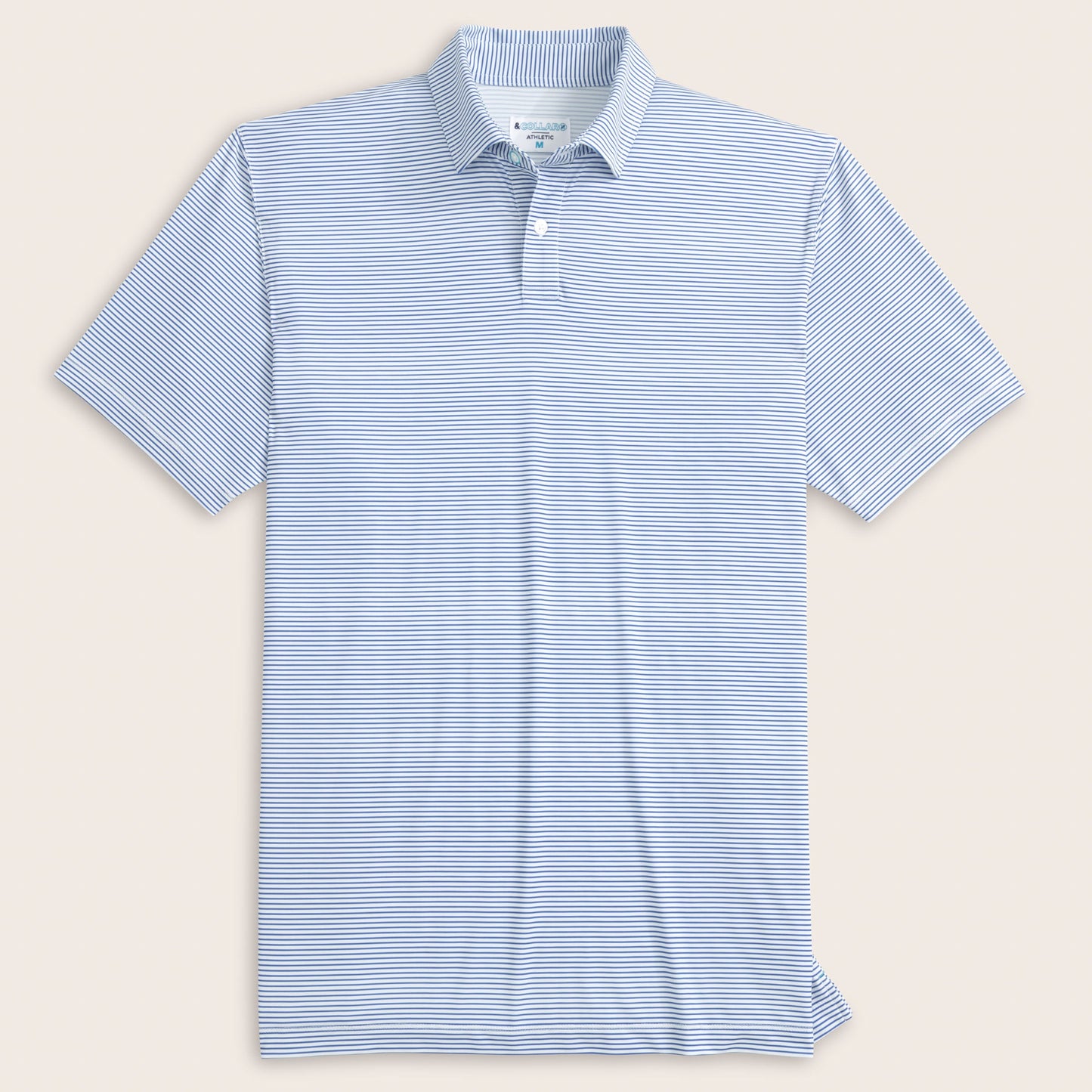 Tropic Polo - White and Blue Stripe