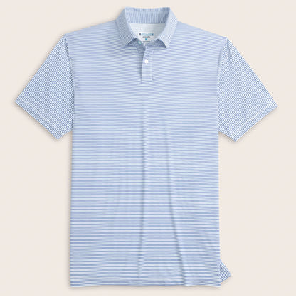 Tropic Polo - White and Blue Stripe