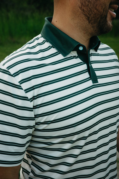 Tropic Polo - Cream and Green
