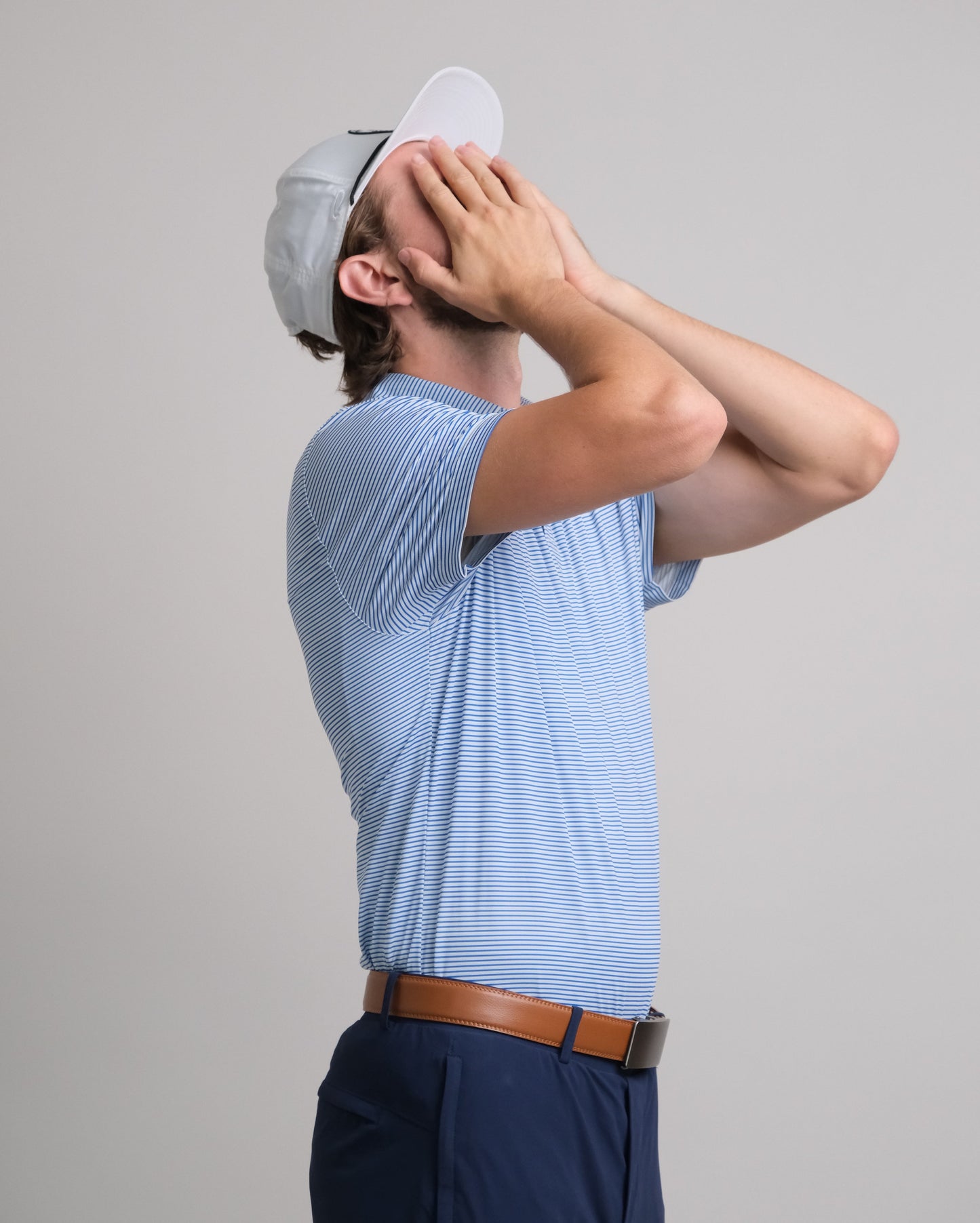 Tropic Polo - White and Blue Stripe