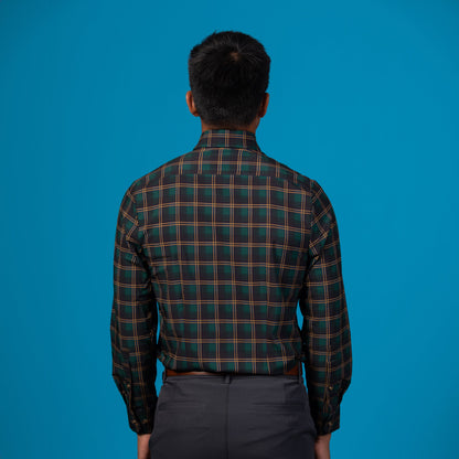 Man wearing Forest Green w/ Burnt Orange and Black Accent