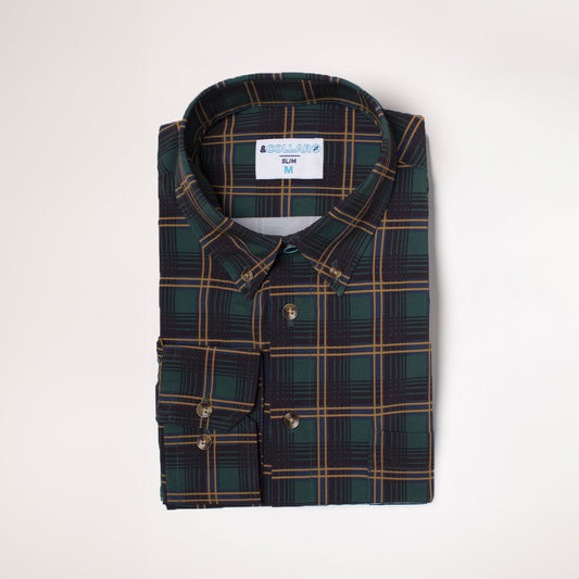 Forest Green Shirt  w/ Burnt Orange and Black Accent