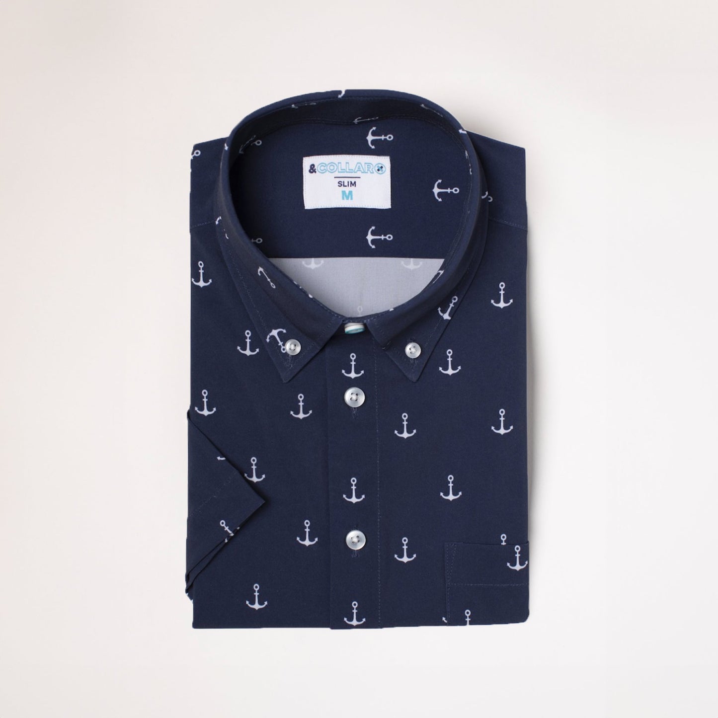 Navy shirt with white anchors