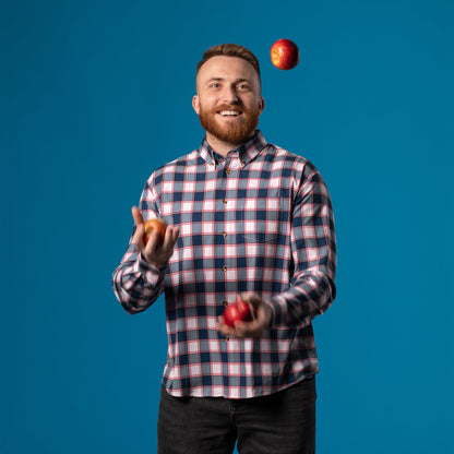 Range Shirt - White and Navy w/ Red Accents